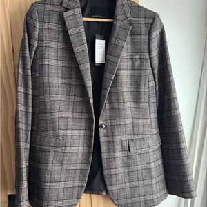 Banana Republic Charcoal Plaid Blazer